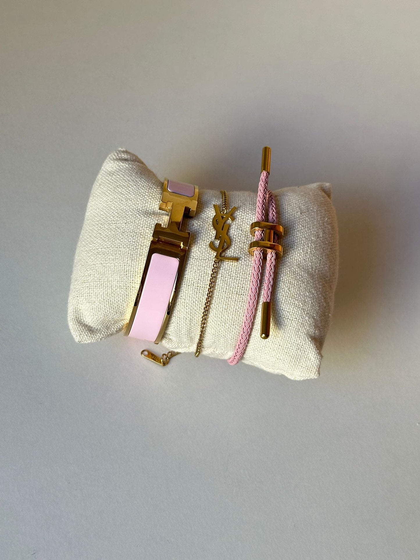 ✨ Set de Pulseras Elegancia Rosa – Acero Inoxidable Dorado ✨