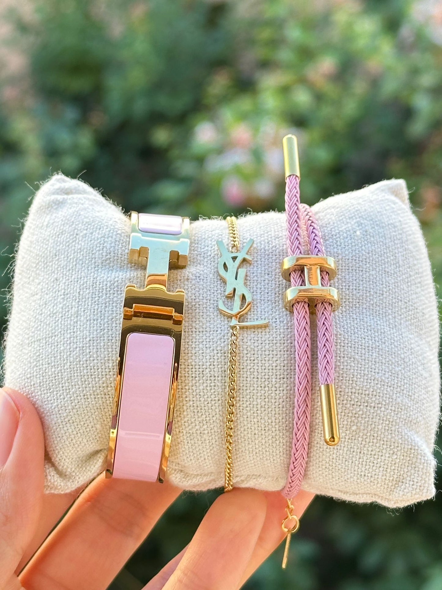 ✨ Set de Pulseras Elegancia Rosa – Acero Inoxidable Dorado ✨